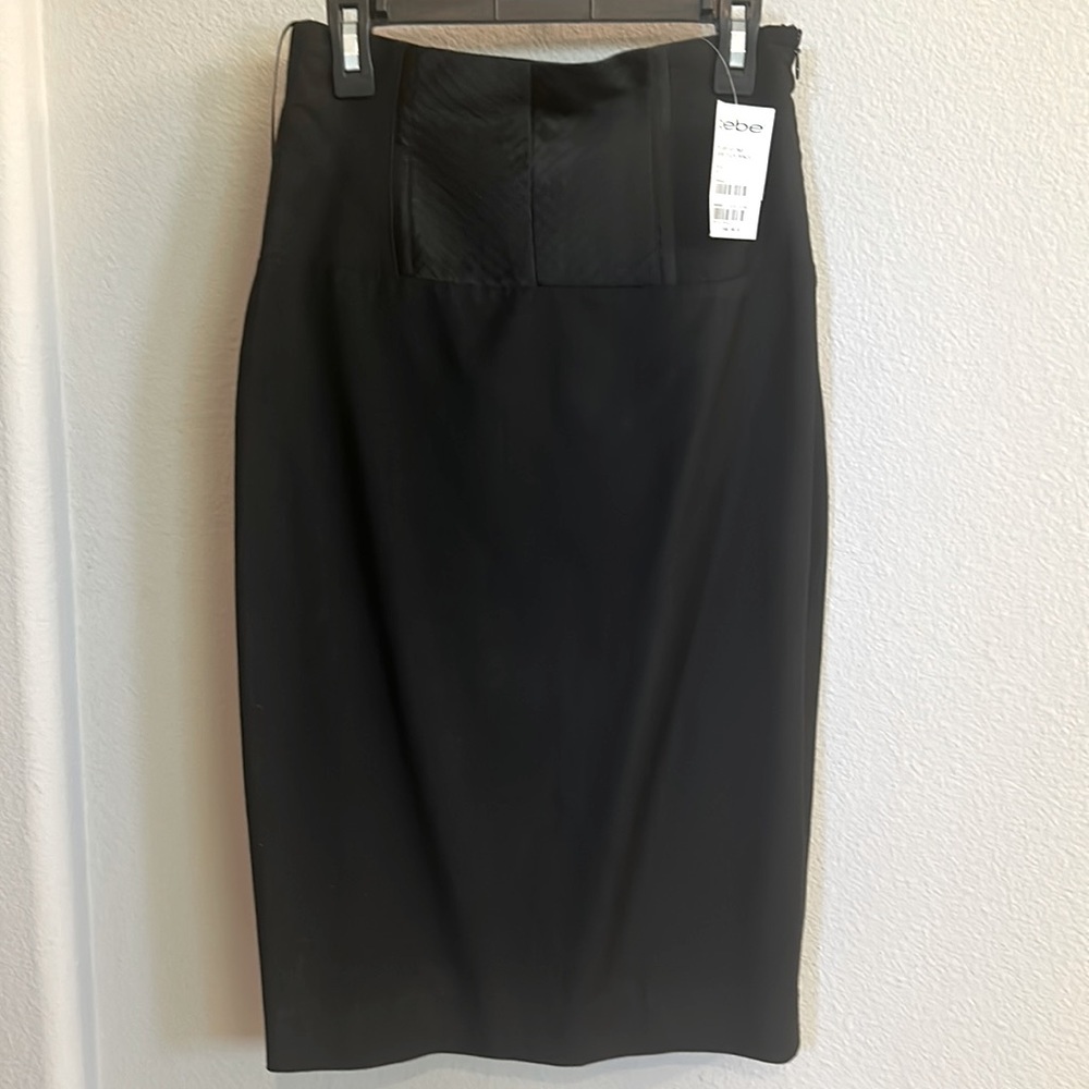 **Seriously sexy*** Bebe Black Bustier Lace up Corset Pencil Skirt 0 NWT